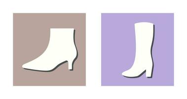 Boots with Heels and Long Boats Icon vector