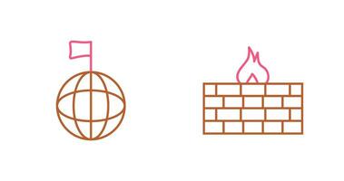 global signal and firewall Icon vector