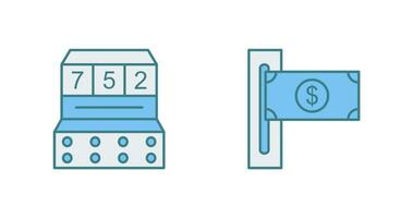 slot machine and slot of bills  Icon vector