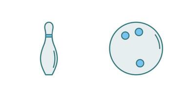 bowling pin and bowling ball Icon vector