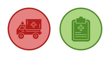 Ambulance and prescription Icon vector