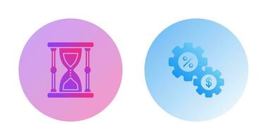 reloj de arena y tarta gráfico icono vector