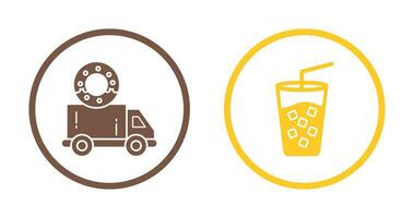 Delivery Truck and Cold Drink Icon vector