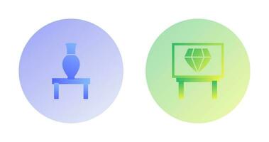 Vase Exhibit and Diamond Exhibit Icon vector