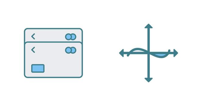 multiple cards and graph  Icon vector