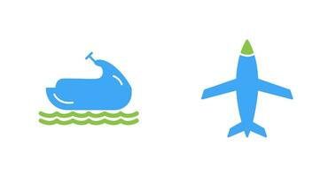 Jet Ski and Plane Icon vector