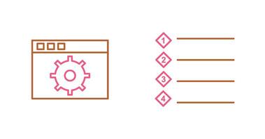 settings and numbered lists Icon vector