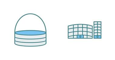 basket and shopping mall Icon vector