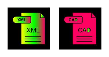 XML and CAD Icon vector