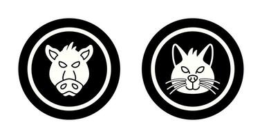 Pig and Cat Icon vector