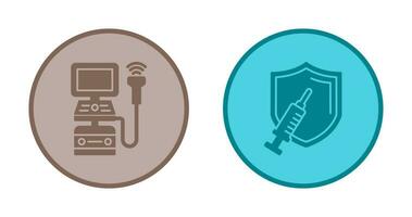 Ultrasound Machine and Vaccination Icon vector