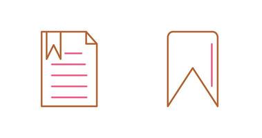 bookmarked document and Bookmark Icon vector