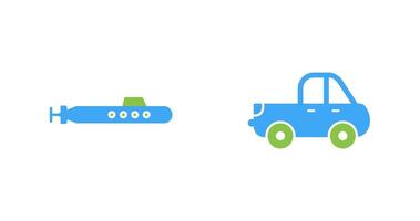 Submarine and Pickup Icon vector