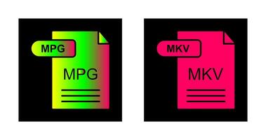 MPG and MKV Icon vector