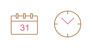 icono de calendario y reloj vector