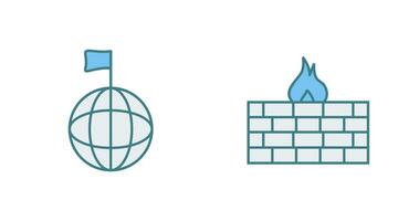 global signal and firewall Icon vector