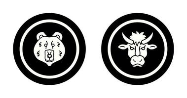 Polar Bear and Bison Icon vector