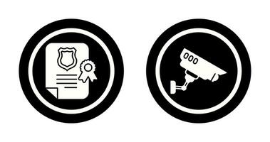 Document and Cctv Icon vector