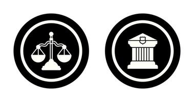 equilibrar y palacio de justicia icono vector