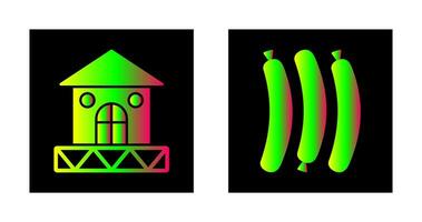 House and Hot Sausage Icon vector