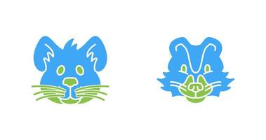 Mouse and Skunk Icon vector