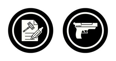 archivo y pistola icono vector