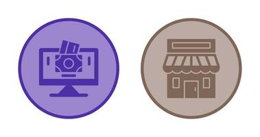 Payment Option and Retail Place Icon vector