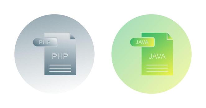 PHP and Java Icon vector