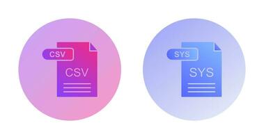 CSV and SYS Icon vector