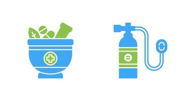 Herb and Oxygen Tank Icon vector