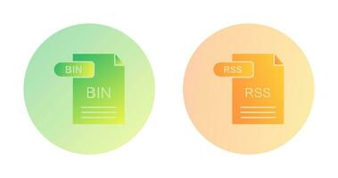 BIN and RSS Icon vector