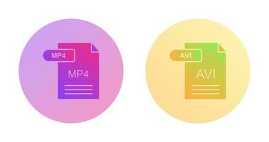 MP4 and AVI  Icon vector