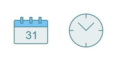 icono de calendario y reloj vector