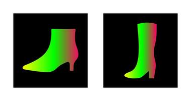 Boots with Heels and Long Boats Icon vector