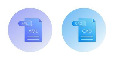 XML and CAD Icon vector
