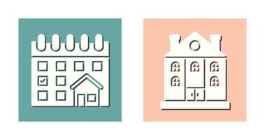 Calendar and Mansion Icon vector