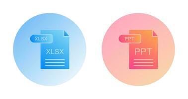 XLSX and PPT Icon vector