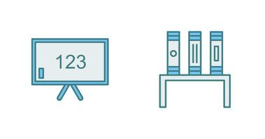 Classroom Board and Bookstand  Icon vector