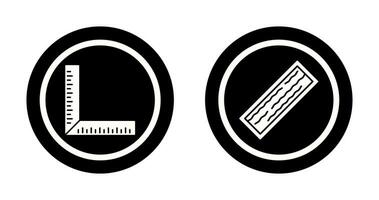 Square Ruller and Plank Icon vector
