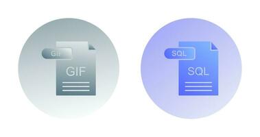 GIF and SQL Icon vector