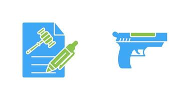 archivo y pistola icono vector