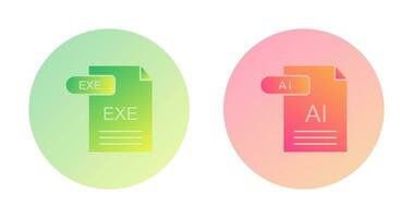 AI and EXE Icon vector
