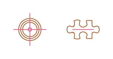 Target and Puzzle Piece Icon vector