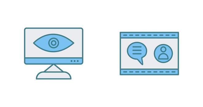 web visibilidad y web apoyo icono vector