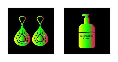 Earring and Lotion Icon vector