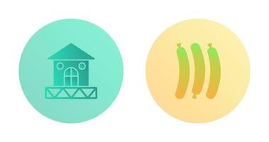 House and Hot Sausage Icon vector