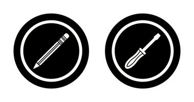 Pencil and Screwdriver Icon vector