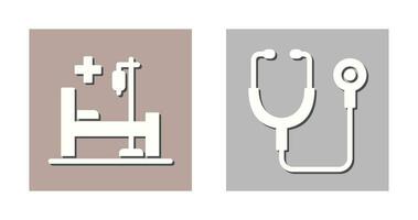 Stethoscope and Hospital Icon vector