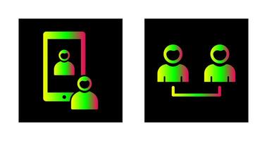 Video Call and Connected users Icon vector