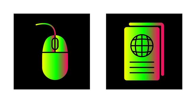 ratón y global reporte icono vector